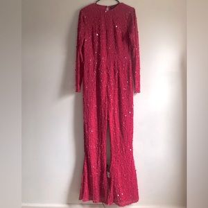 NastyGal Pink Sequin Jumpsuit